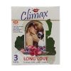 Climax long love natural male latex condoms with 5 in 1 features 3 pcs