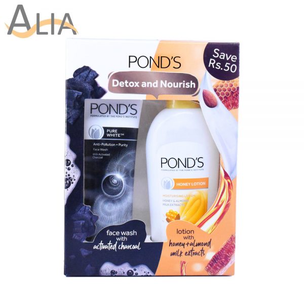 Ponds face wash pure white + ponds honey lotion pack