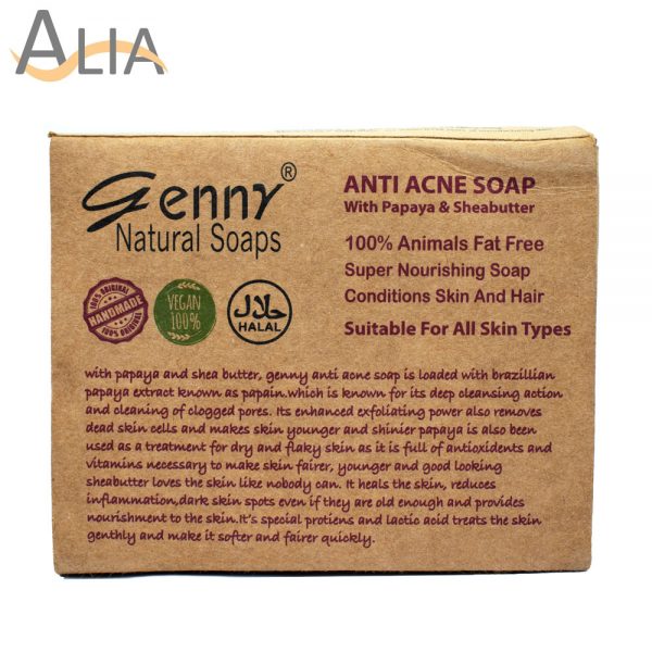 Genny natural anti acne soap with papaya & sheabutter..