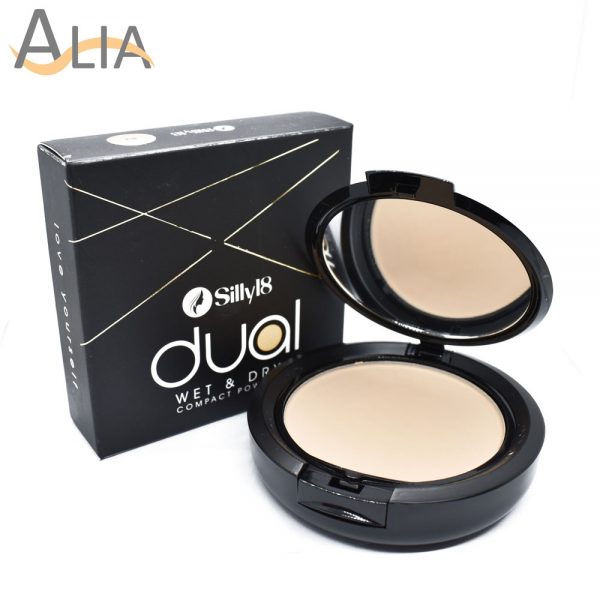 Silly 18 dual cake wet & dry compact powder color natural