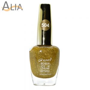 Genny nail polish (504) bright gold glitter color