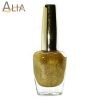 Genny nail polish (504) bright gold glitter color.