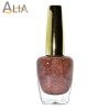 Genny nail polish (505) red & golden glitter color.