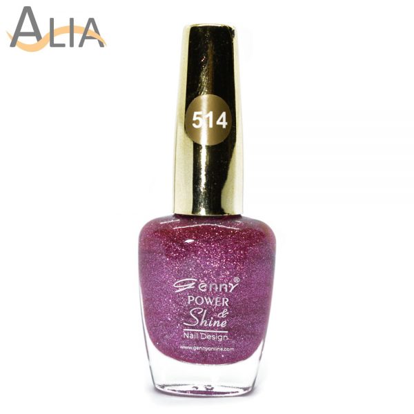 Genny nail polish (514) pink glitter color